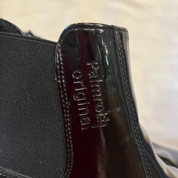 🔥Rare‎ Palmroth Chelsea black Patent Lambs wool ankle boots, size 41 - Picture 9 of 12